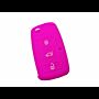 Capa silicone Volkswagen, três botões, rosa