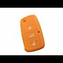 Capa silicone Volkswagen, três botões, laranja