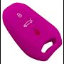 Capa Silicone Peugeot Três Botões Smartkey Rosa