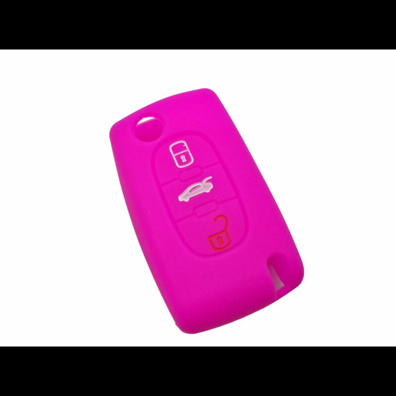 Capa slicone Citröen, flip três botões, rosa