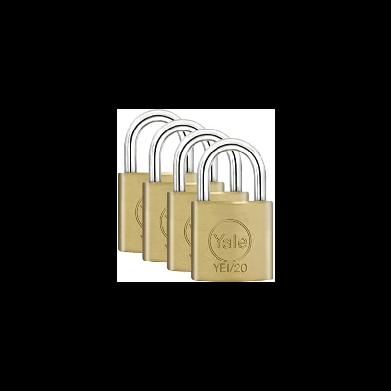 Aloquete Yale Essencial 20mm latão, 4 unidades mestradas