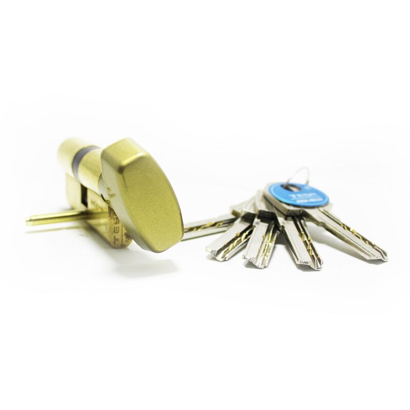 Cilindro Tesa T60 de botão 50x35mm latonado