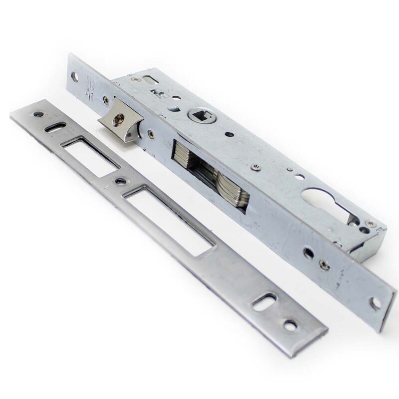 Fechadura de embutir alumínio Tesa 4240, entrada 25mm, inox