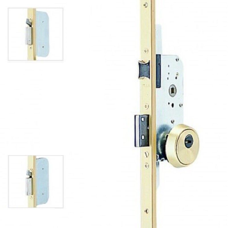 Fechadura multiponto 3 pontos TESA TLP, chapa em U, entrada 55mm, dourado esmaltado