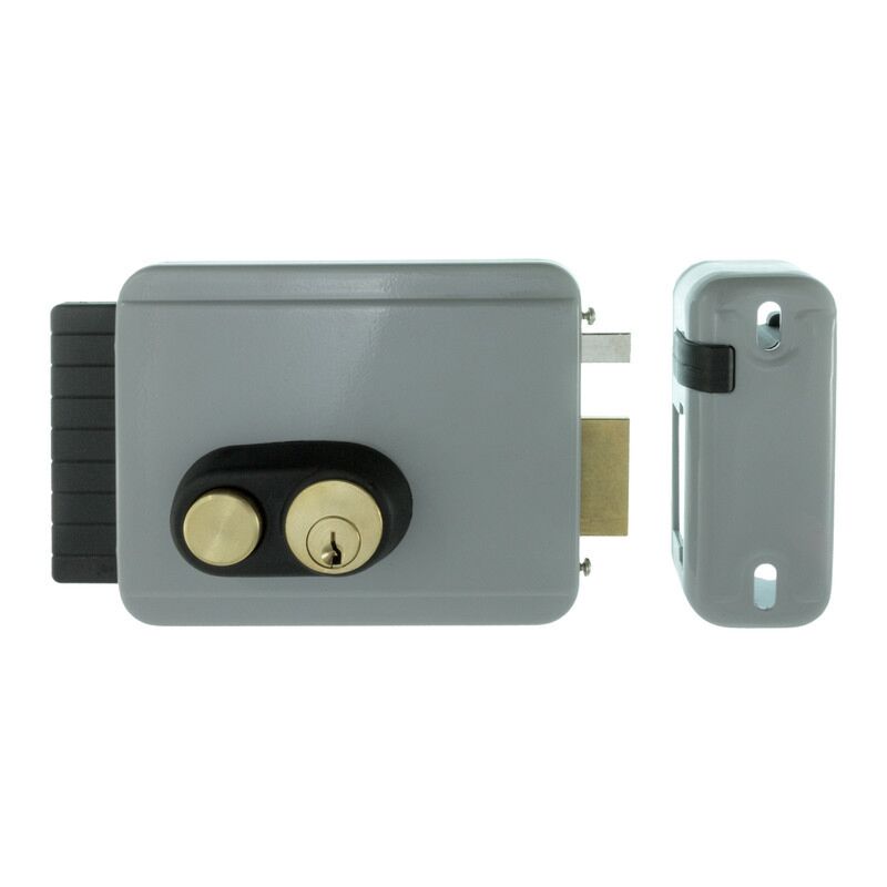 Fechadura elétrica de sobrepor Viro 8972, entrada ajustável de 50 a 80mm, esquerda