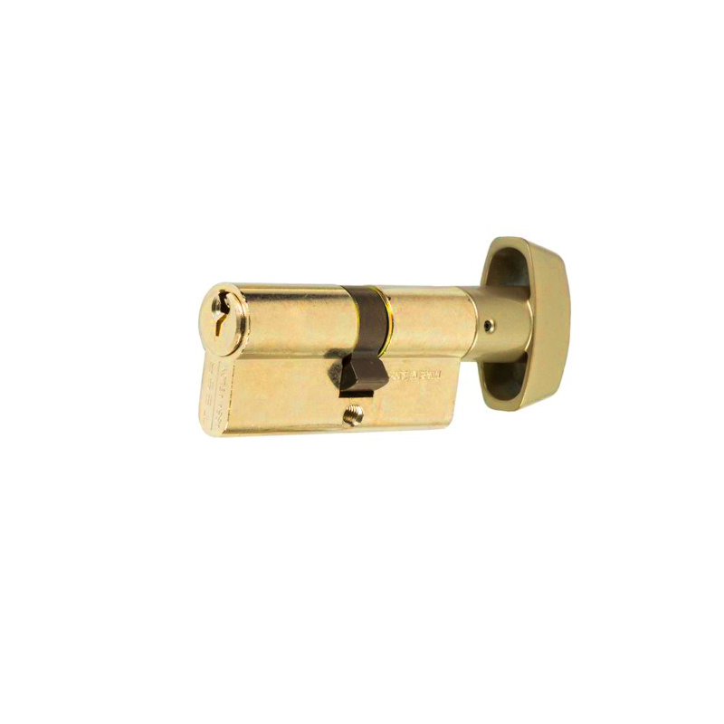 Cilindro Tesa TE5 30x10mm latonado com botão