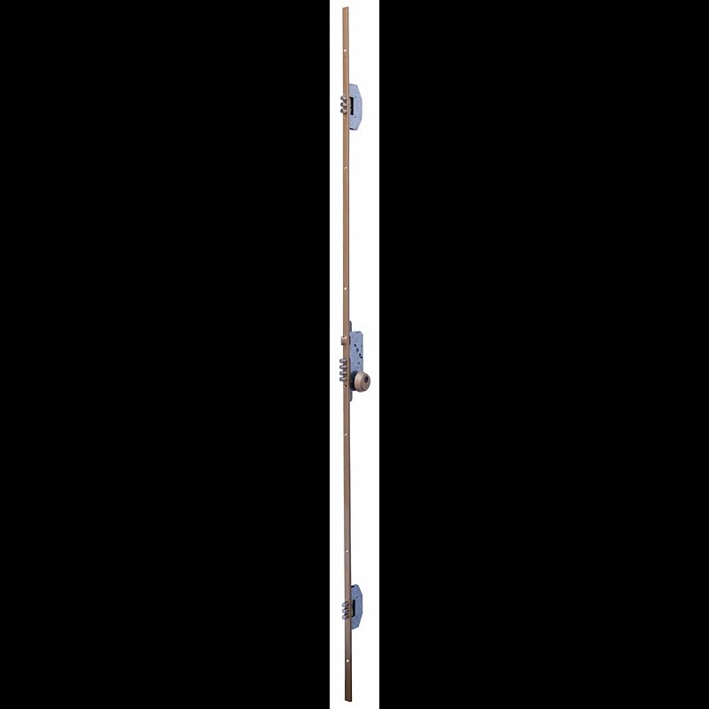 Fechadura multiponto 3 pontos UCEM 2560/2561, chapa em U, entrada 60mm, cromado