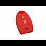Capa silicone Nissan, três botões, vermelho