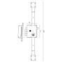 Fechadura multiponto de sobrepor UCEM 4516 SAI, cilindro fixo redondo, esquerda, entrada 60mm
