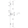 Fechadura multiponto 3 pontos UCEM 2560/2561, chapa em U, entrada 60mm, cromado