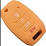 Capa silicone Kia, flip quatro botões, laranja