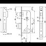 Fechadura de embutir madeira YALE 520 (tipo 790), entrada 50 mm