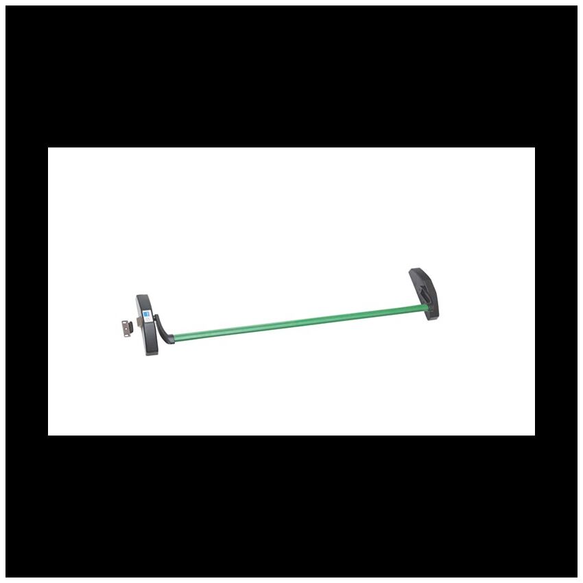 Barra antipânico Tesa 1910 de sobrepor, com 1 ponto de fecho/trinco lateral, em verde, com microswitch