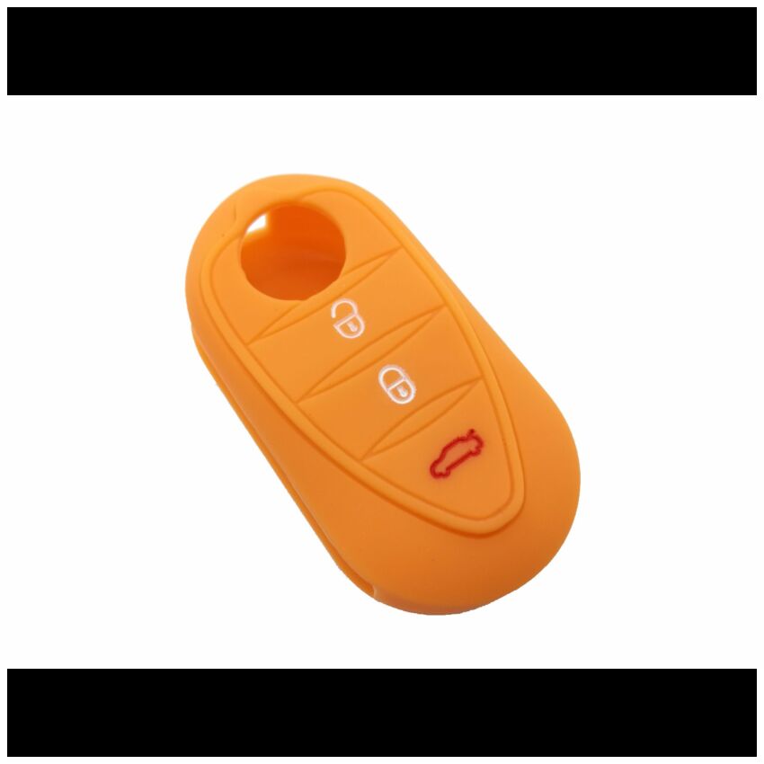 Capa silicone Alfa Romeo, três botões, laranja