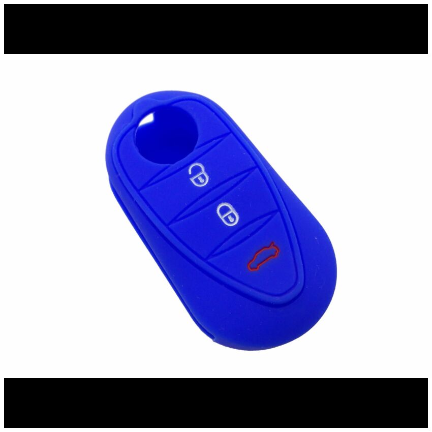 Capa silicone Alfa Romeo, três botões, azul
