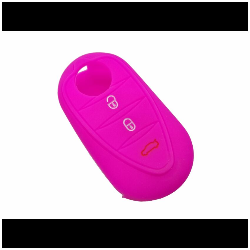 Capa silicone Alfa Romeo, três botões, rosa