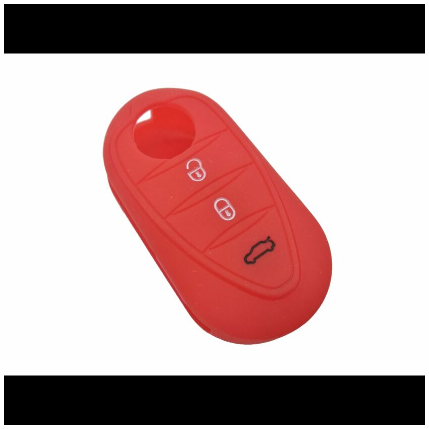 Capa silicone Alfa Romeo, três botões, vermelho