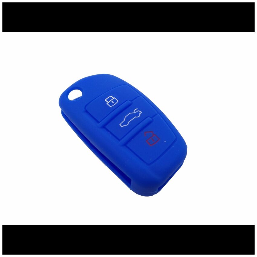 Capa silicone Audi, três botões, azul