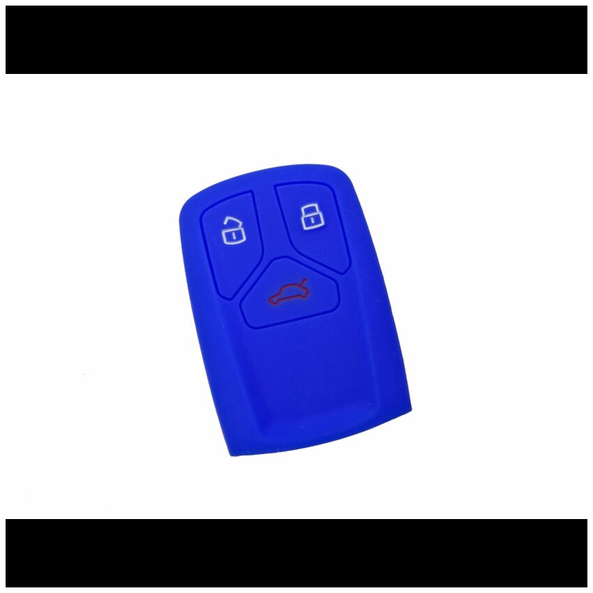 Capa silicone Audi, três botões Smart Key proximidade, azul