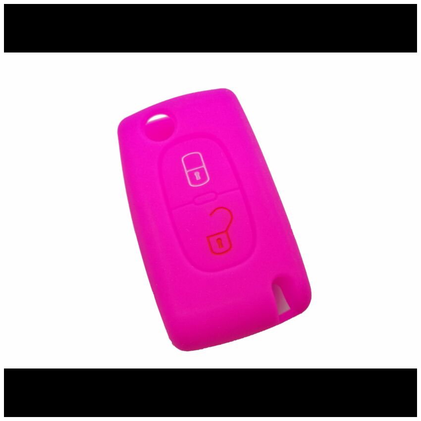 Capa silicone Citröen, flip dois botões, rosa