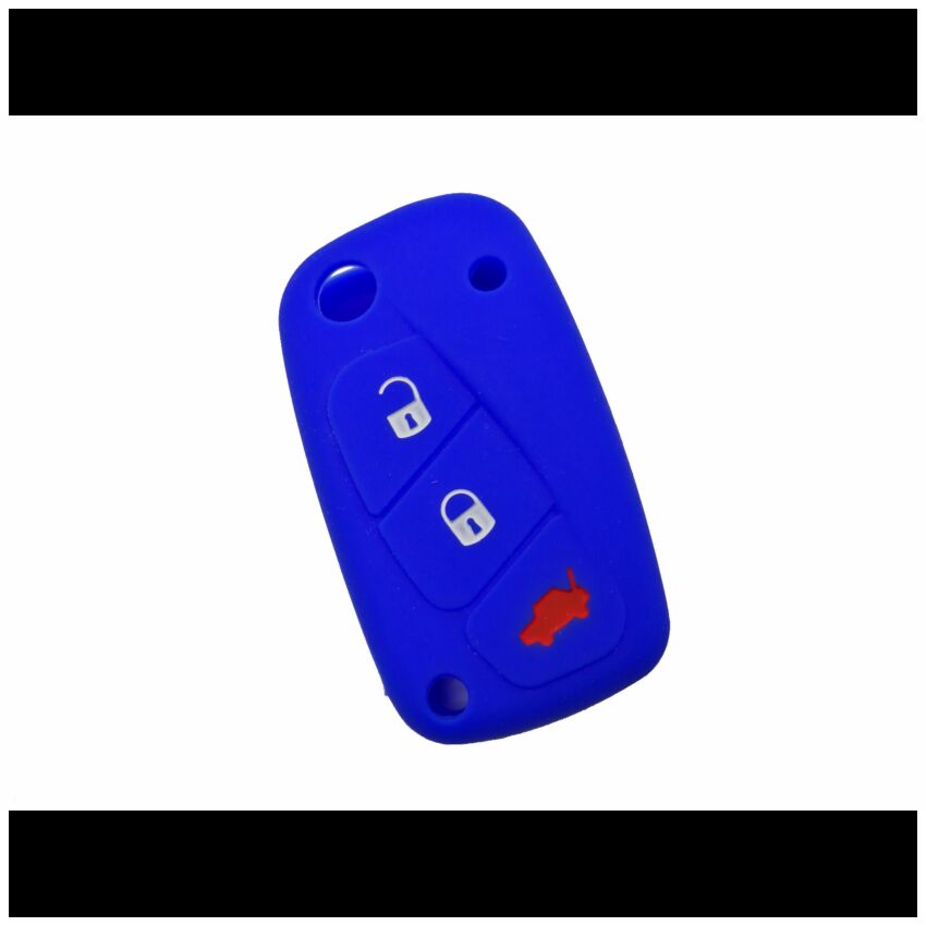 Capa silicone Fiat, flip três botões, azul