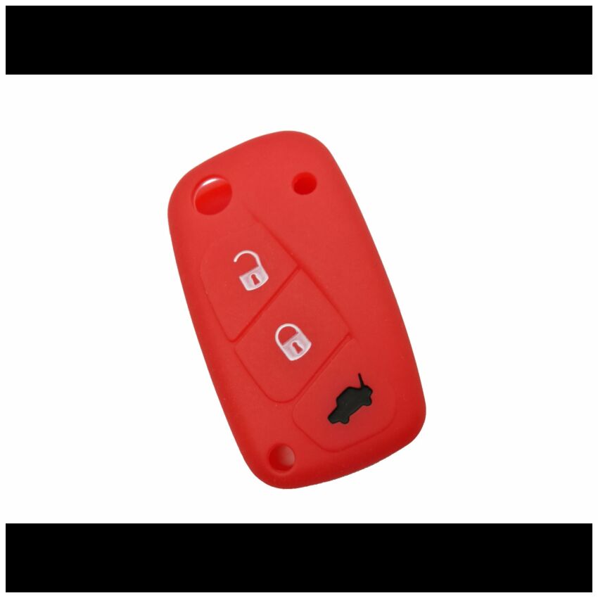 Capa silicone Fiat, flip três botões, vermelho