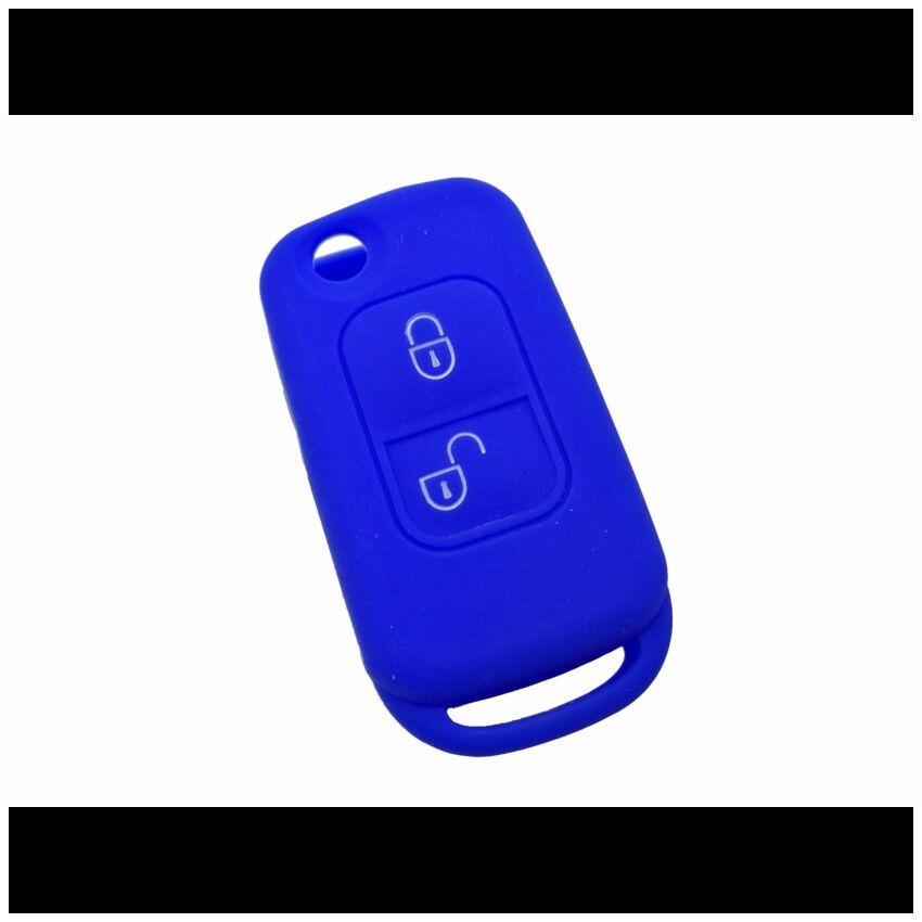 Capa silicone Mercedes, dois botões, azul