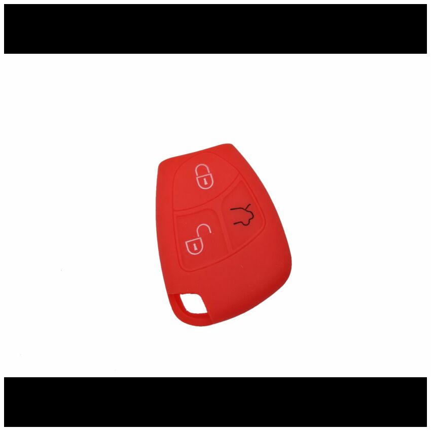 Capa silicone Mercedes, três botões, Smartkey (antiga), vermelho