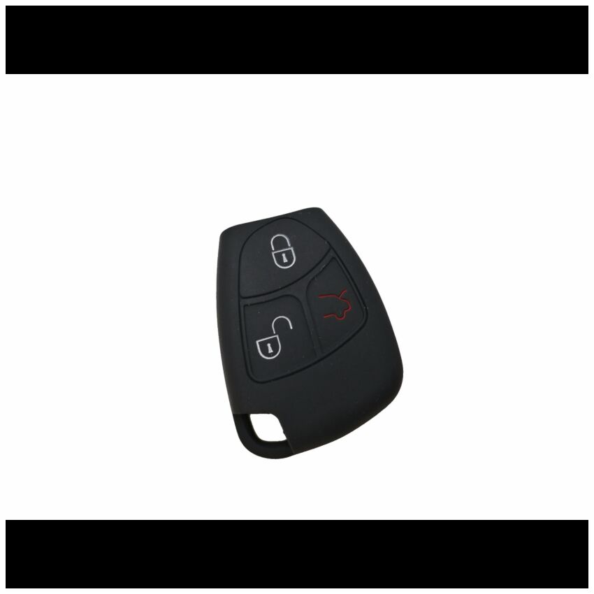 Capa silicone Mercedes, três botões, Smartkey (antiga), negra