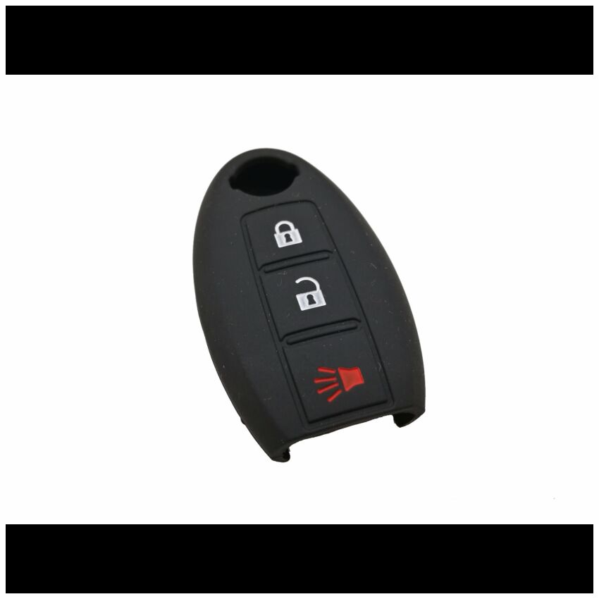 Capa Silicone Nissan três Botões Negra