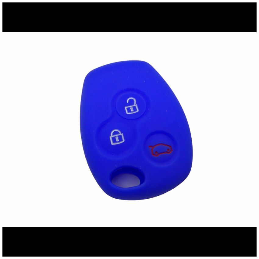 Capa silicone Renault, três botões, azul