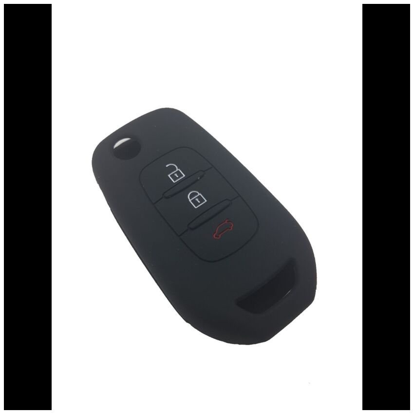 Capa silicone Renault, três botões, negra