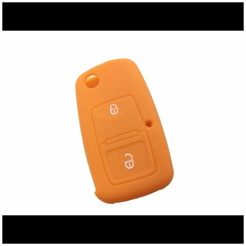 Capa silicone Volkswagen, dois botões, laranja
