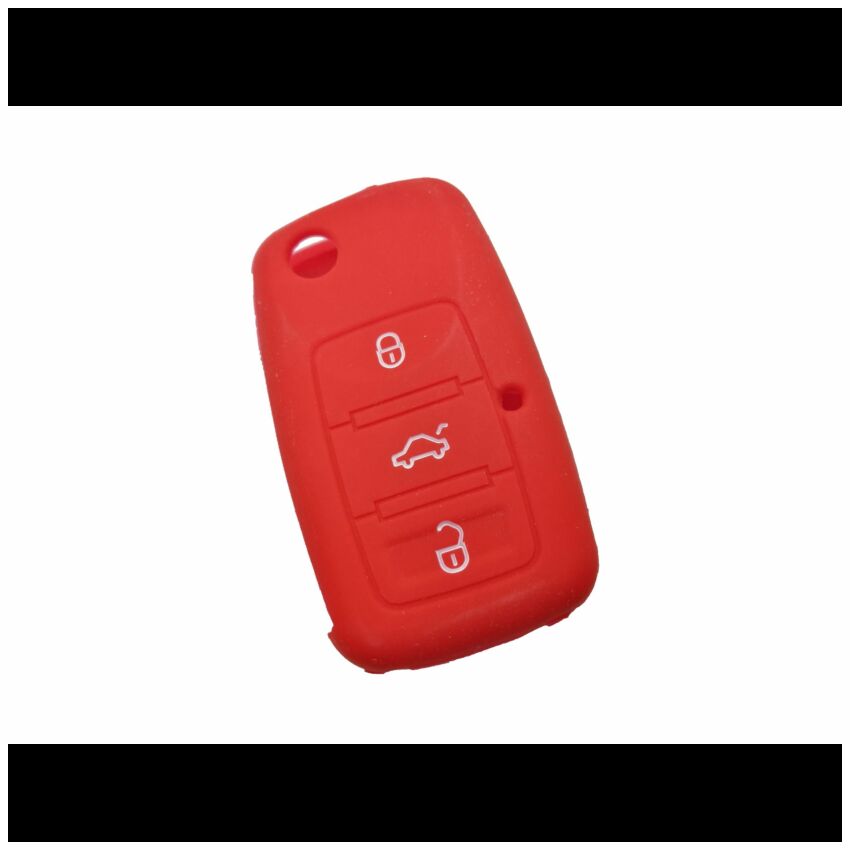 Capa silicone Volkswagen, três botões, vermelho