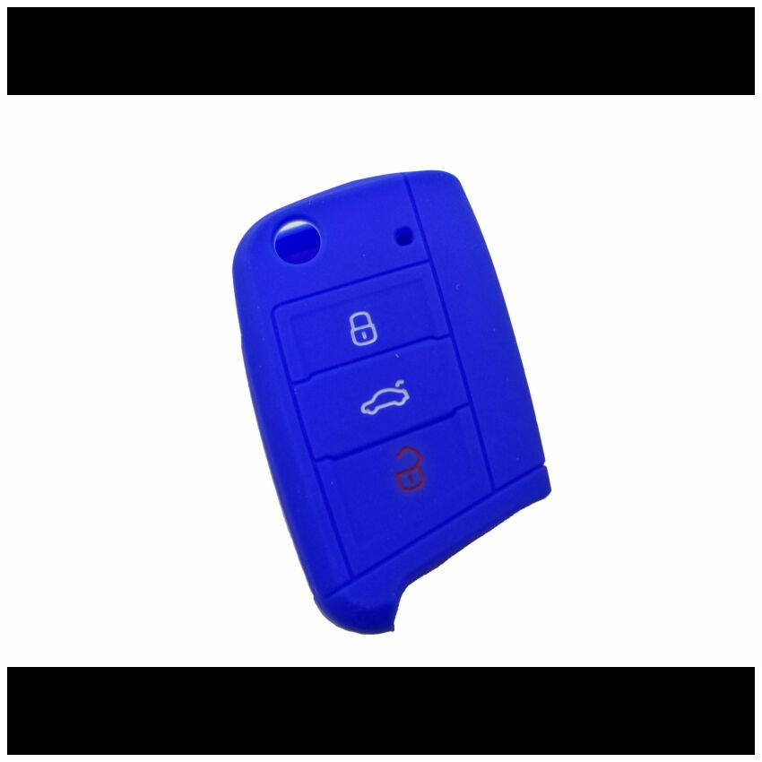Capa silicone Volkswagen, três botões, azul
