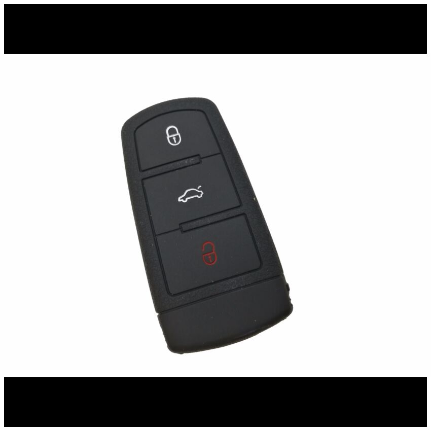 Capa silicone Volkswagen, três botões, Smartkey proximidade, negro