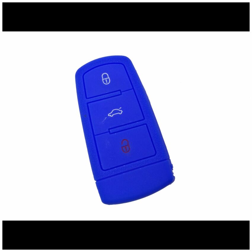 Capa Silicone Volkswagen, três botões, Smartkey proximidade, azul