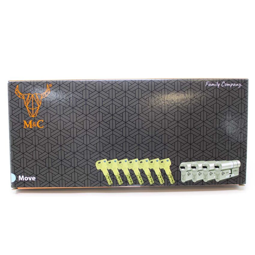 Cilindro M&C Move 32x32mm niquelado, Pack 4 cilindros mestrados