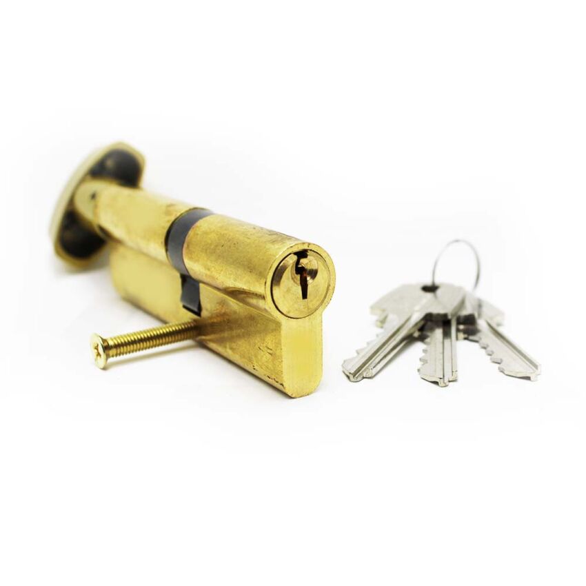 Cilindro Tesa TE5 40x30mm latonado com botão