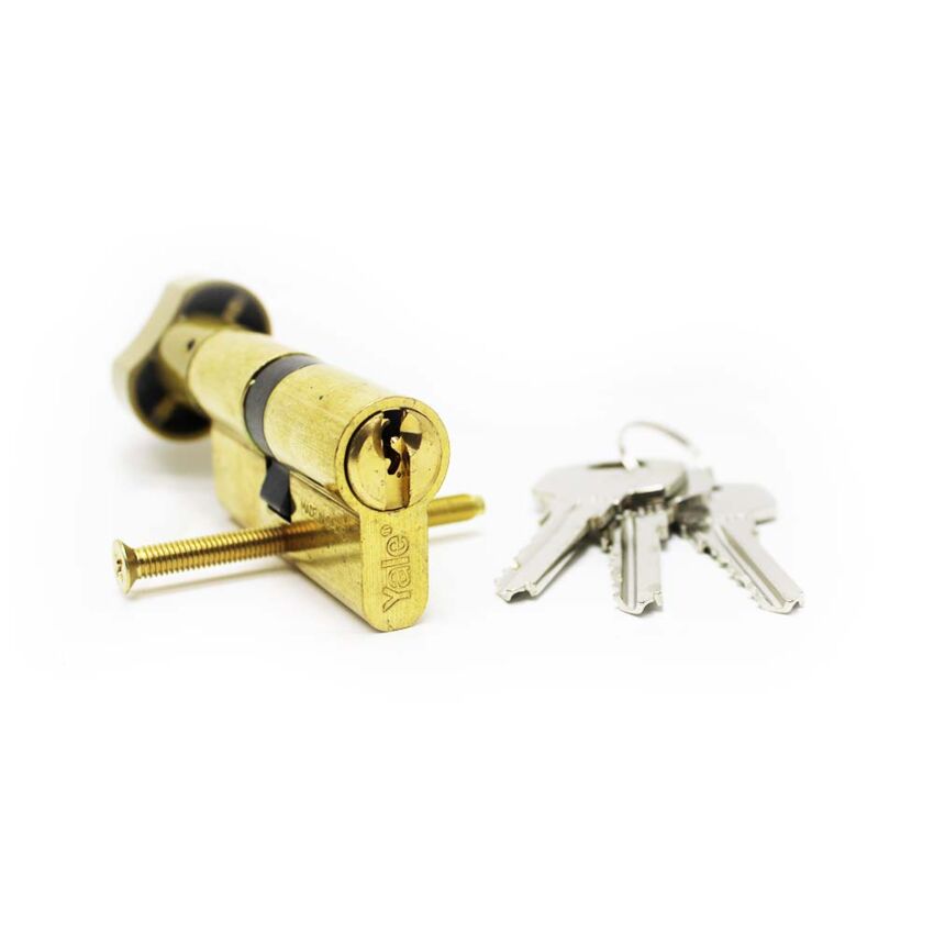 Cilindro Yale YL6 de botão 30x30mm latonado