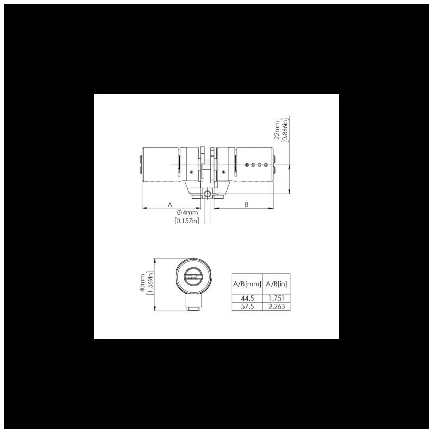 Cilindro RB Locxis Trelod Forte 50x50 Niquelado
