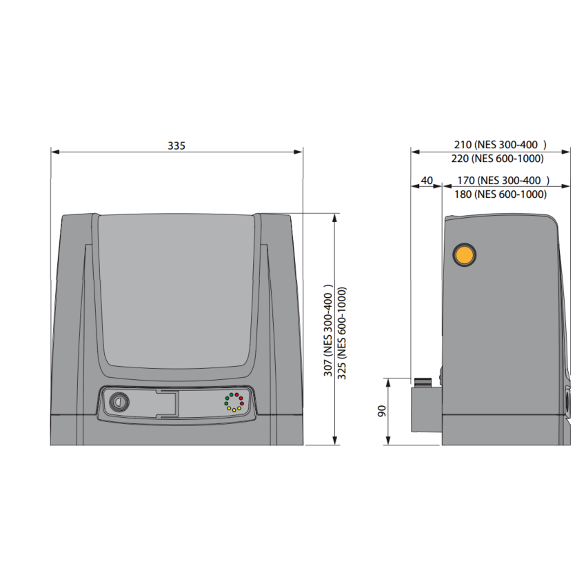 Kit DITEC de correr DIT600NESLS 24Vcc para portões até 600kg