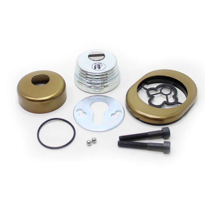Escudo de segurança AF (Kit), para fechaduras Mottura, super blindado e anti-tubo, bronze, 50 mm