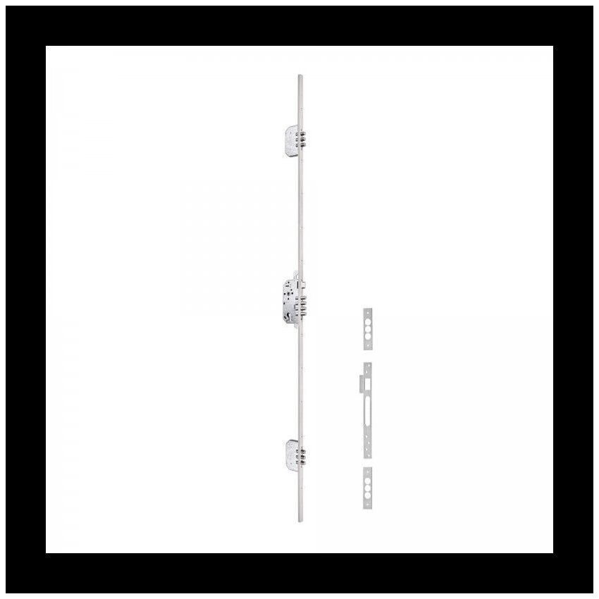 Fechadura multiponto 3 pontos JNF, chapa em U, entrada 60mm, cromada