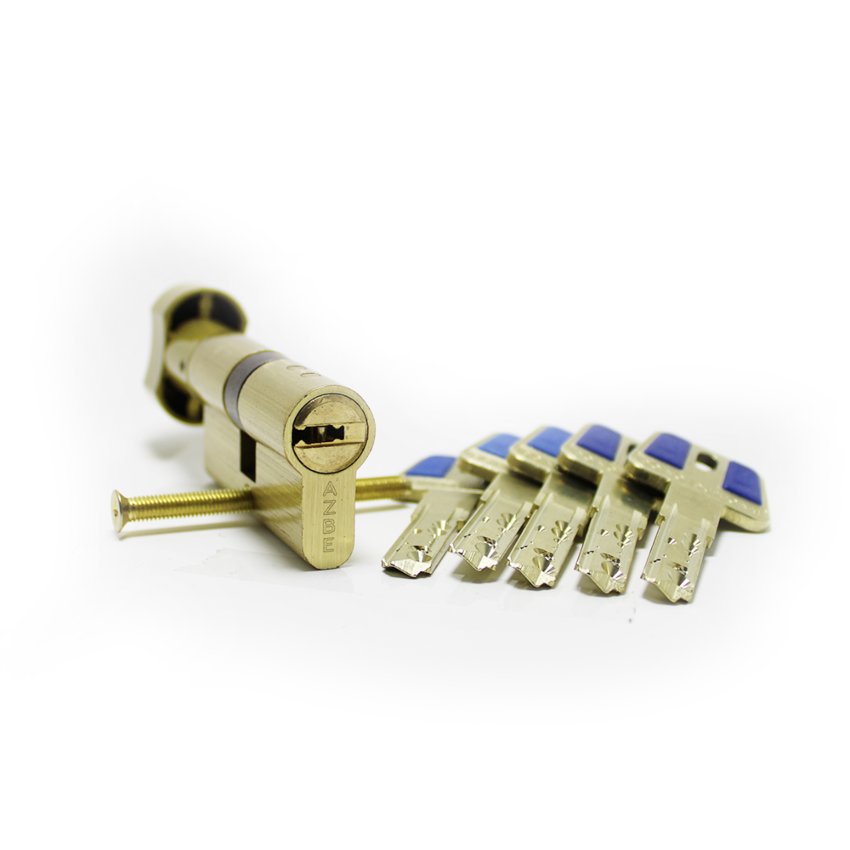 Cilindro Yale HSK de botão 30x30mm latonado