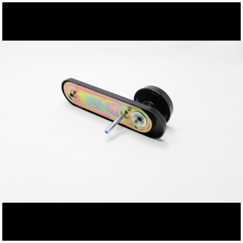 Puxador redondo Yale YPCF4403, fixo, com espelho comprido cego, negro