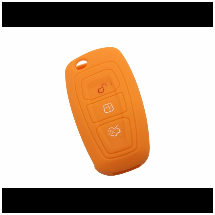 Capa silicone Ford, três botões, laranja