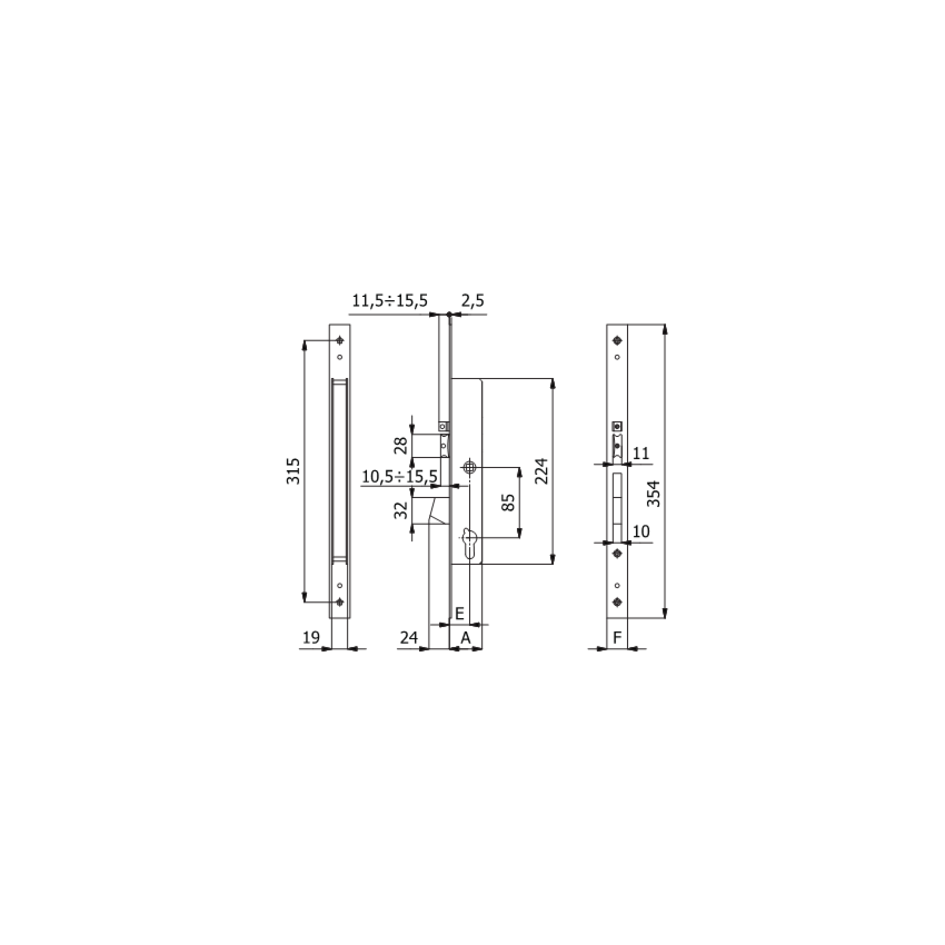 Fechadura Omec electrica Embutir Ref.1408Q  30mm
