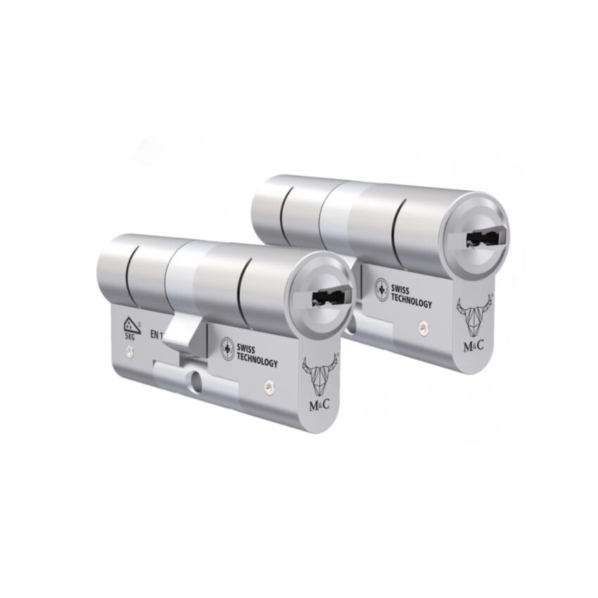 Pack 2 x Cilindros M&C Minos 32x32mm niquelado
