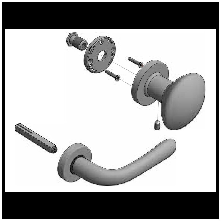 KIT Puxadores AF para porta blindada, Argento